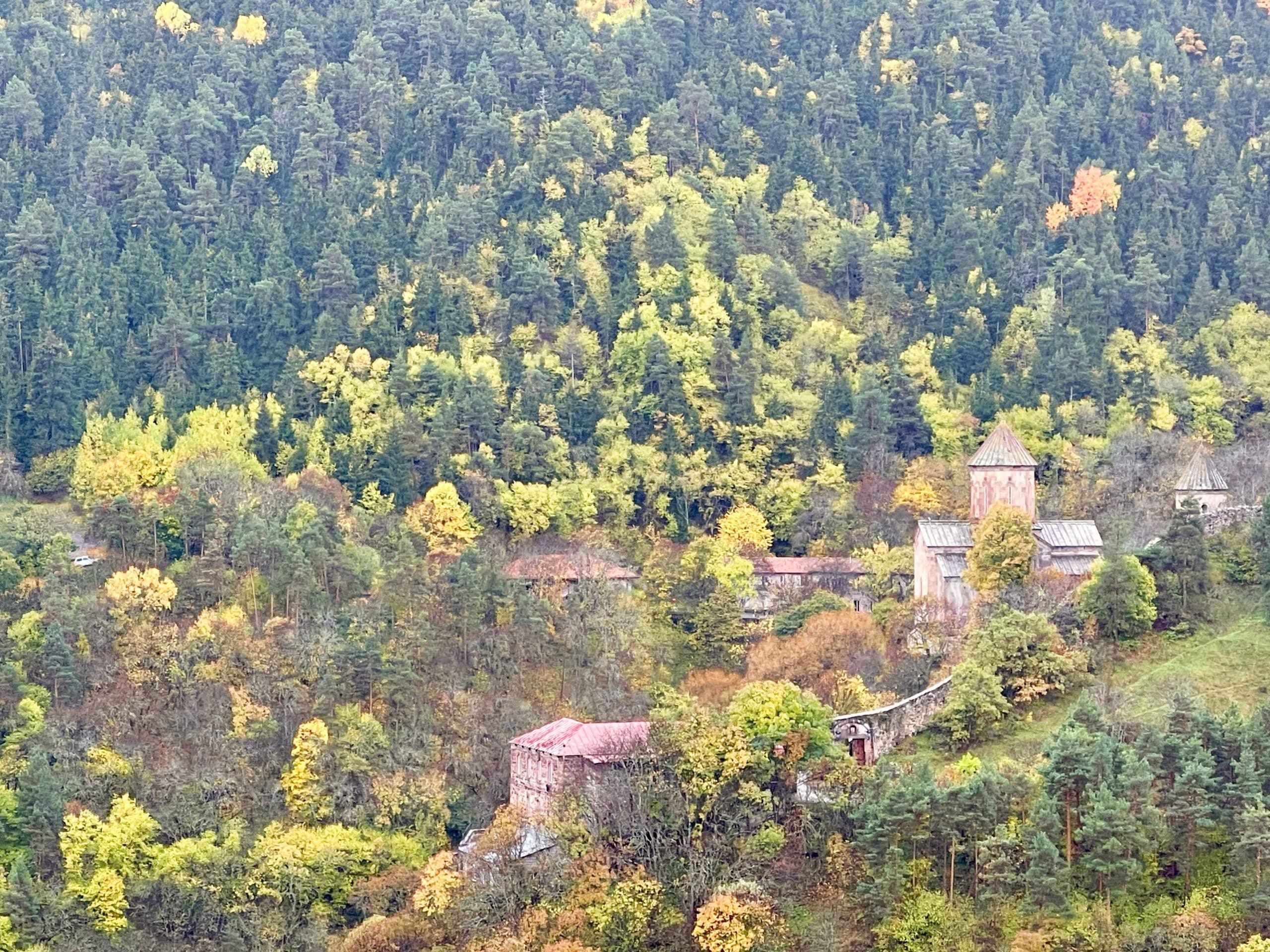 A stunning view of the Caucasus Mountains on the way to  Kakheti, the heart of Georgian wine country