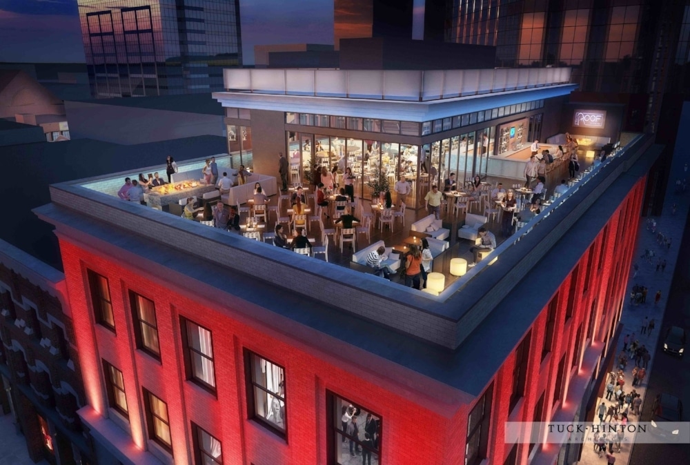 A view of the rooftop bar at Ole Red’s