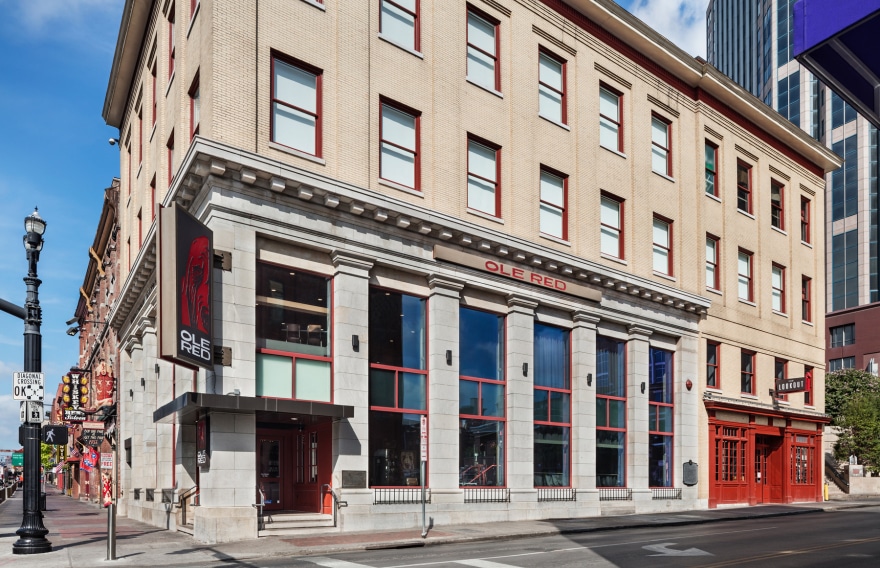 A exterior view of Ole Red