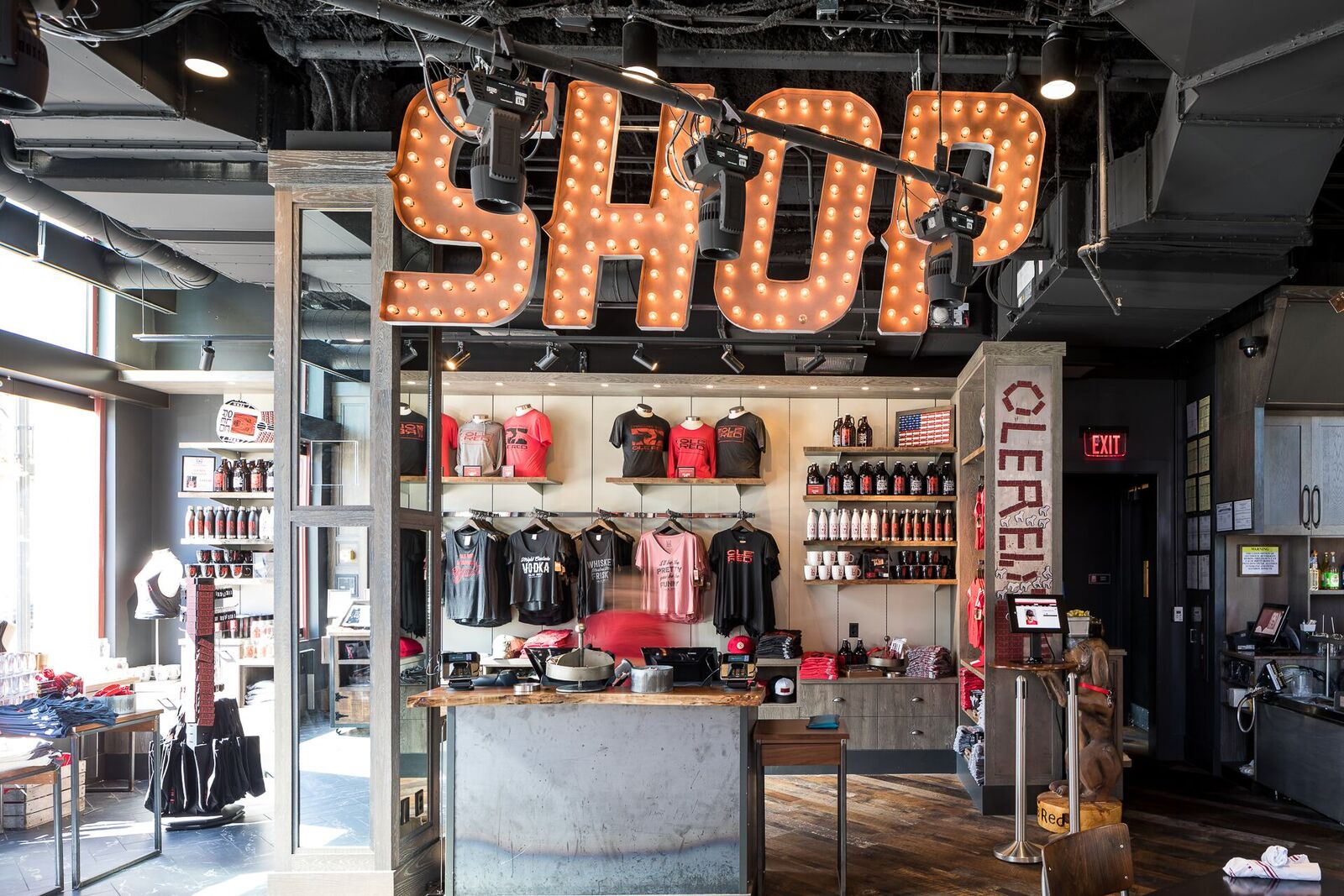 A picture inside the Ole Red Shop